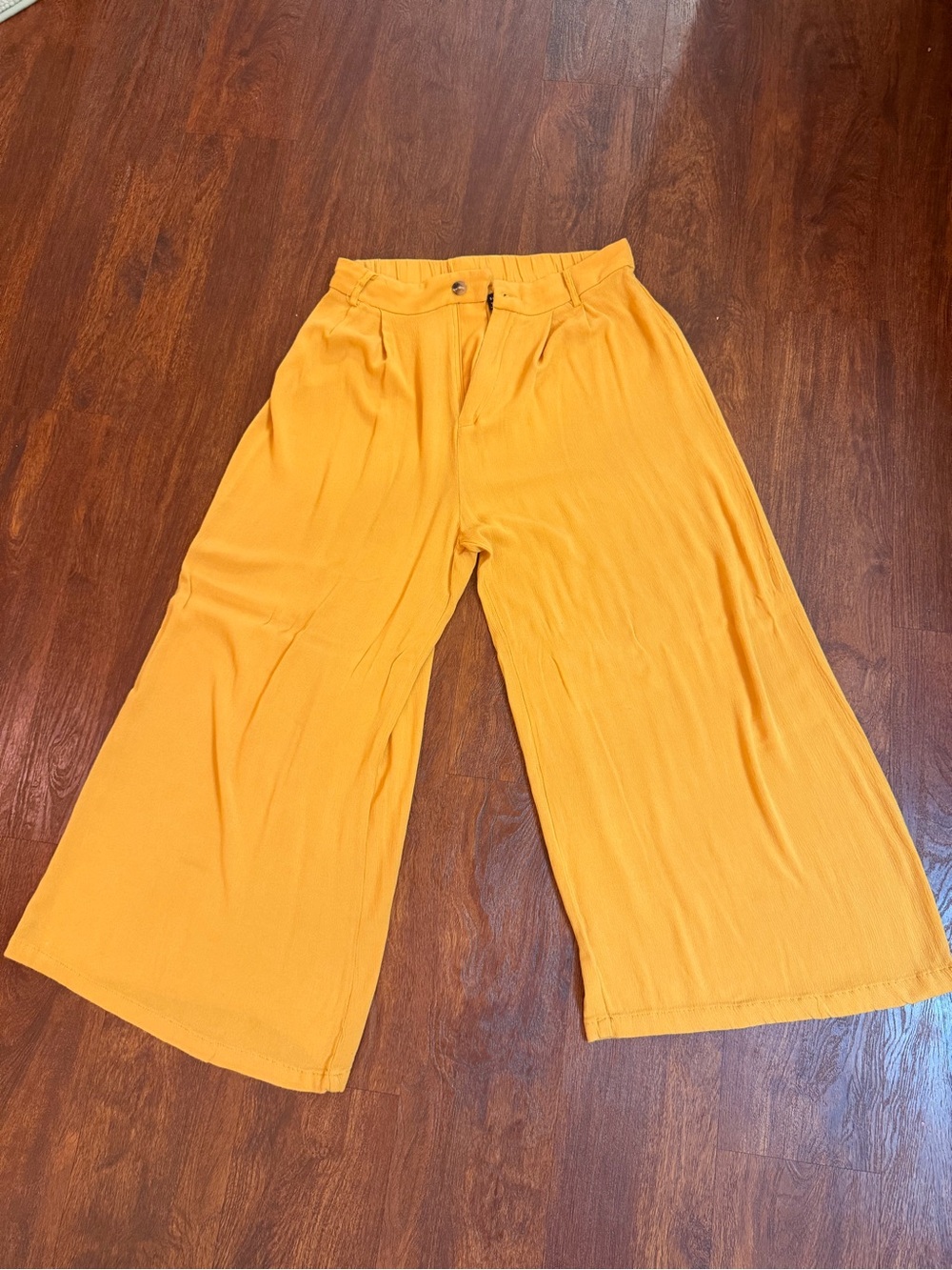 Wide Leg Mustard Yellow Pants